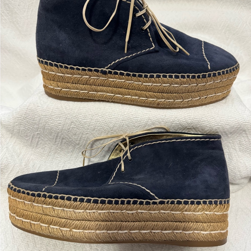 Women's Platform Espadrille Shoes - Navy